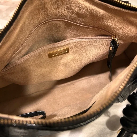 Charles David Black Satchel with Glossy Finish and Structured Design - Picture 4 of 5